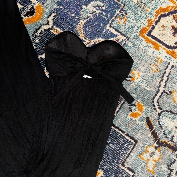 Soma Black Stretch Bandeau Tie Back Maxi Dress size XS Long Resort Beach - Picture 6 of 6